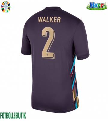England Kyle Walker #2 Bortatröja EM 2024 Kortärmad